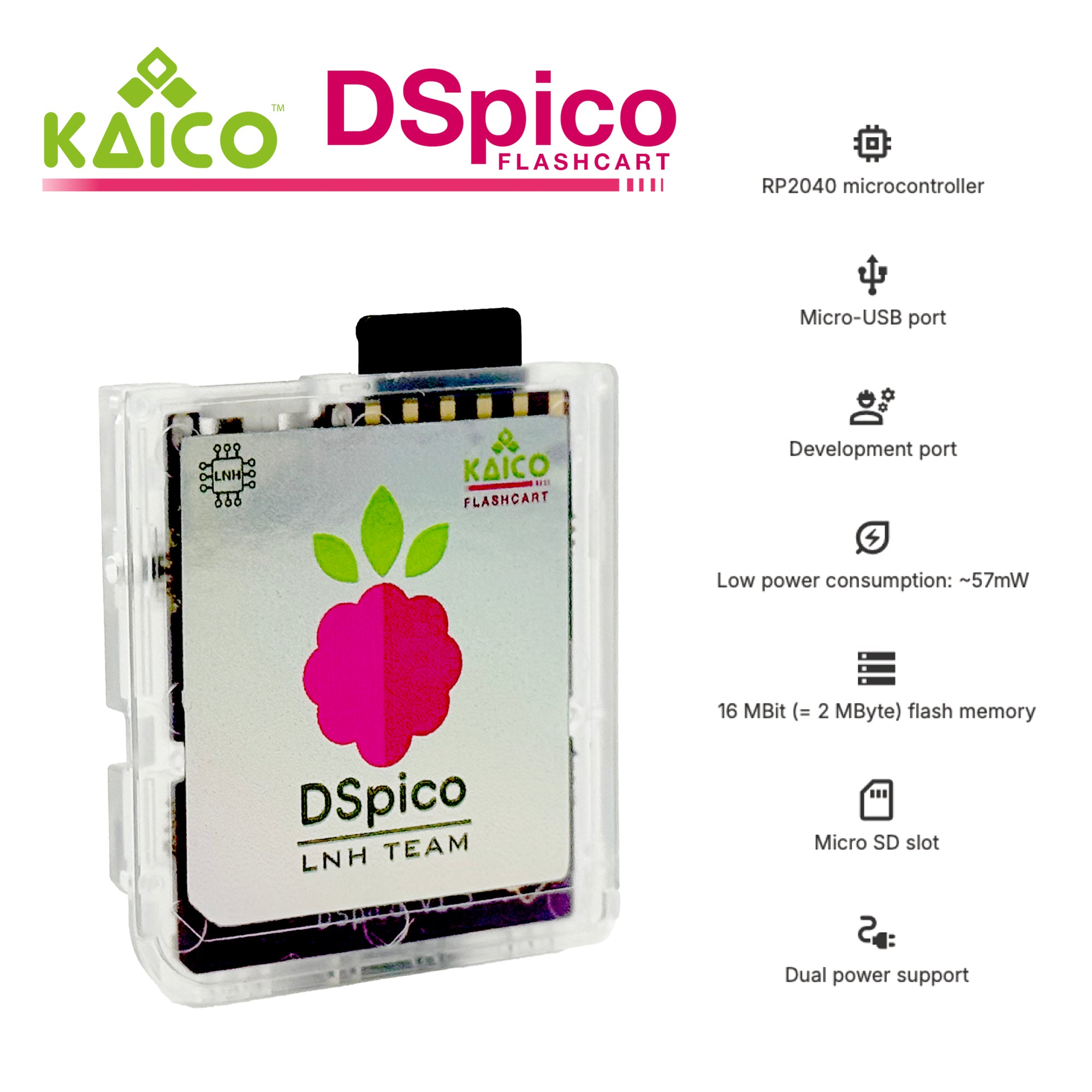 dspico open source flash cart for ds and dsi with micro usb port/slot