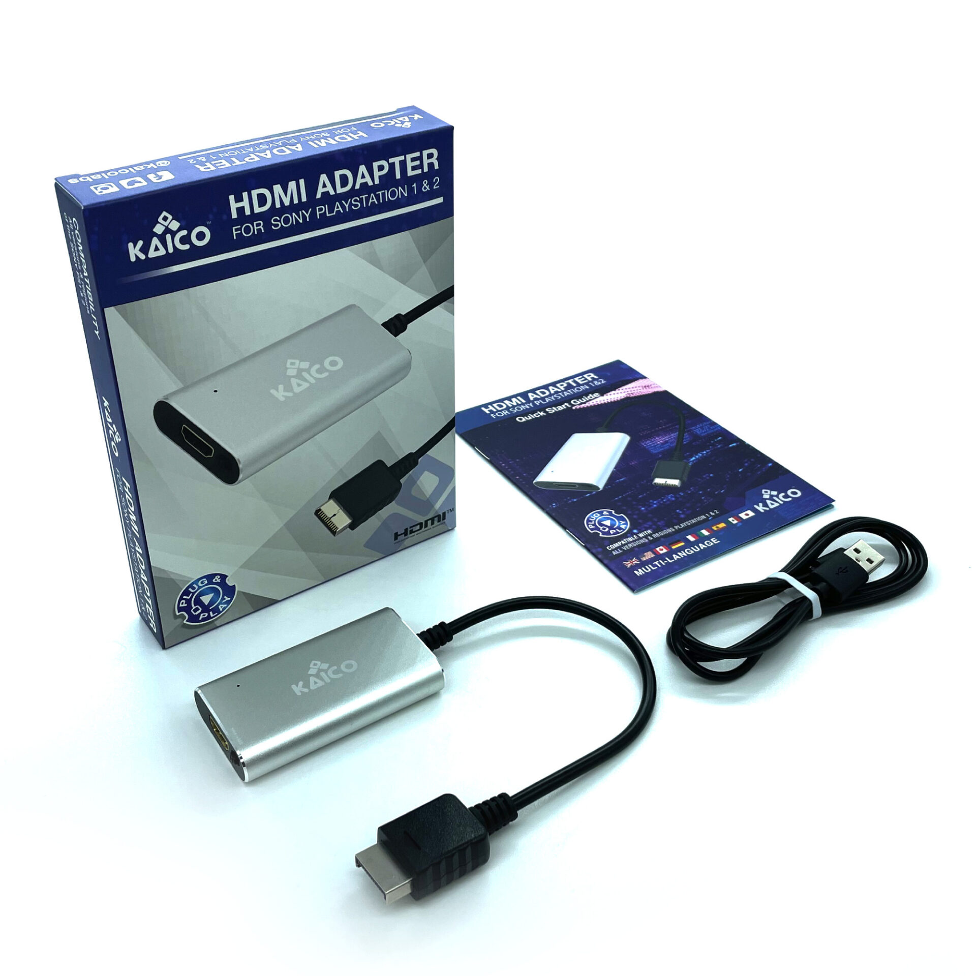 PS2 HDMI Adapter , HDMI Converter for PS1/PS2 with True RGB Signal Output  in 720p/1080p Resolution